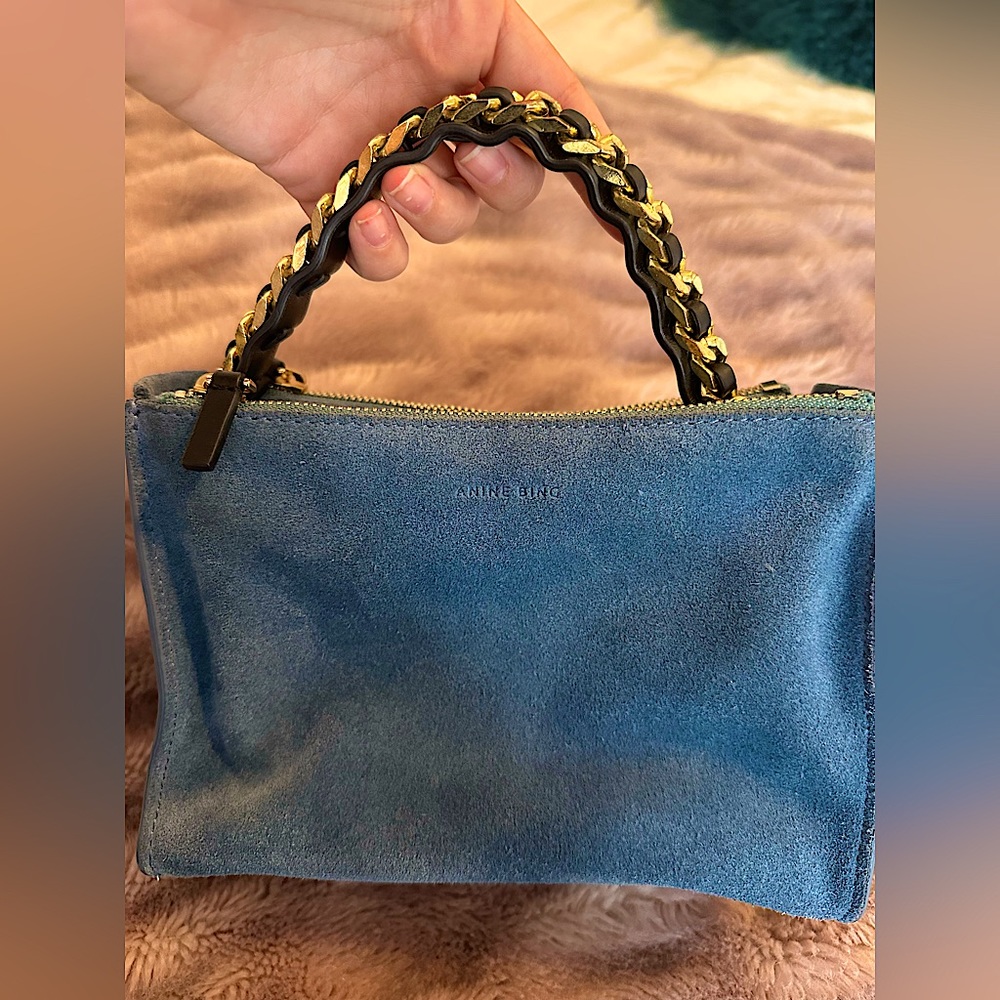 Anine Bing Blue Suede Bag NWOT